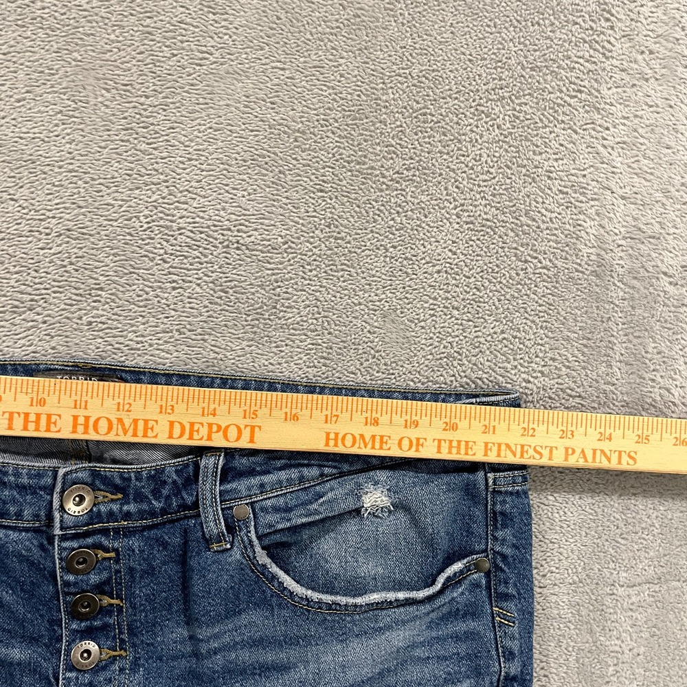 Torrid Jeans Womens High Rise Straight  20R Blue Button Fly Distressed Y2K Retro - Picture 8 of 9